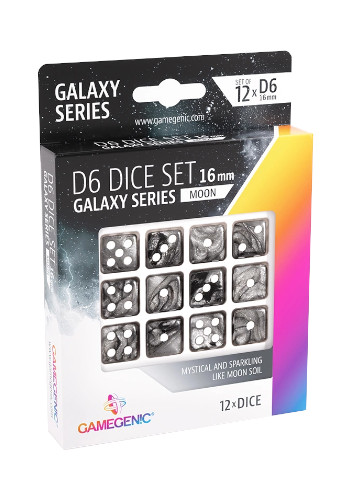 Conjunto de 12 dados D6 Gamegenic - Galaxy Series: Moon